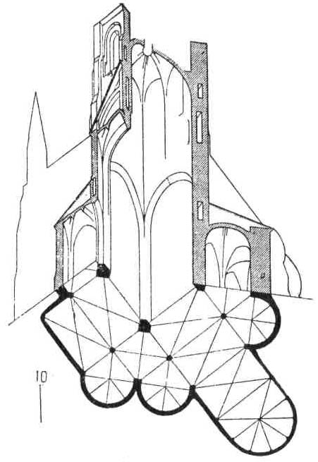 Пересечение нефов готических церквей. Вид и конструкция фонаря в церкви в Брэне
