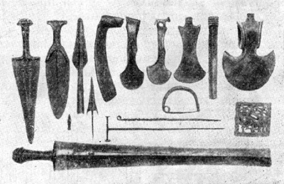 Орудия труда, оружие и другие предметы эпохи бронзы