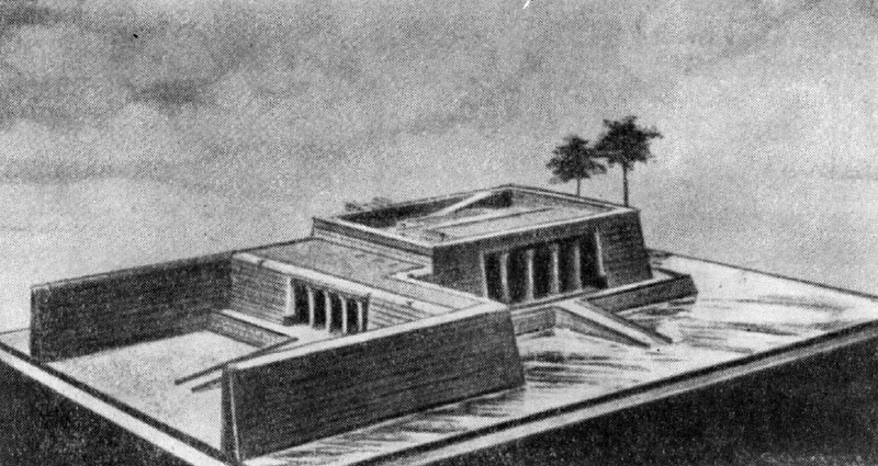 Абусир. Нижний храм (реконструкция). Пальмовидная капитель