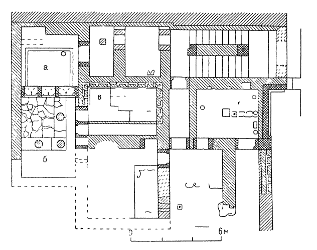 Кносс. «Юго-восточный дом», XVI в. до н. э. План 1-го этажа
