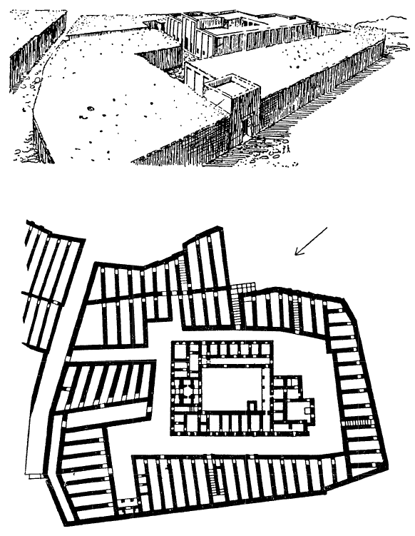 Хаттушаш. Храм I со складами-хранилищами, II тысячелетие до н. э. Реконструкция, план