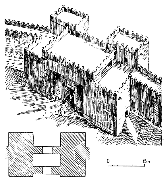 Сам’аль (Зенджирли). Ворота цитадели, XII VIII вв. до н. э. План и реконструкция