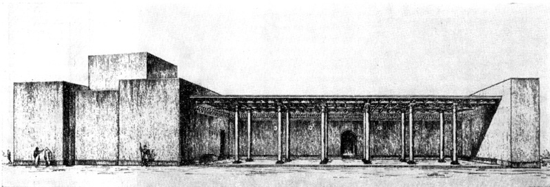 Арин-берд. Храм бога Халди. Реконструкция фасада