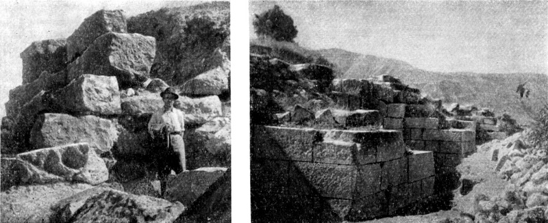 Гарни. Крепостная стена, III-II вв. до н. э .: базальтовые блоки стенной кладки; прямоугольные башни северной стороны