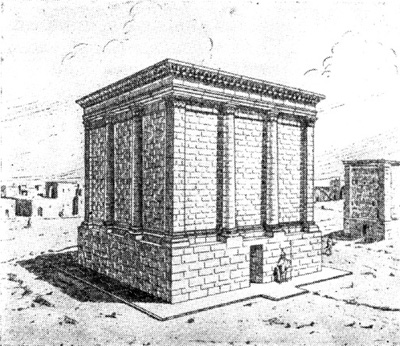 Хатра. Реконструкция мавзолея с коринфскими полуколоннами