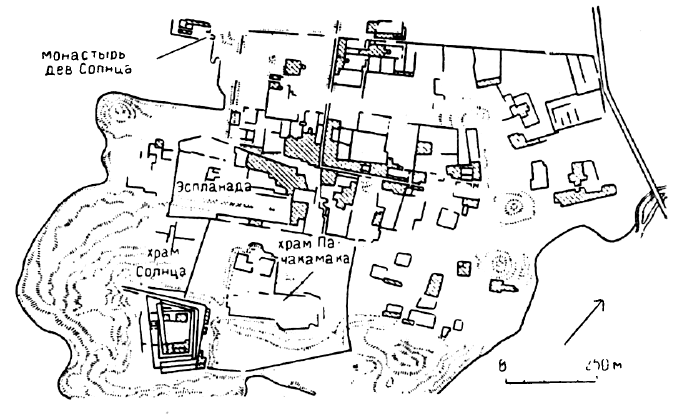 Пачакамак, после 1000 г. Генеральный план центра города