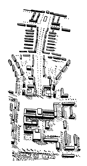 Хамхын. Центральная площадь города. Реконструкция центральной части города. 1960-е гг. Схема планировки