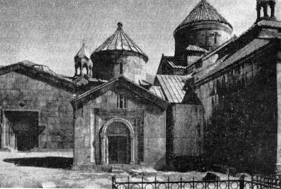 Армянская ССР. Реставрация ансамбля монастыря Ахпат. Вид с запада, слева Гавид Амазаспа, в центре церковь Аствацацин 