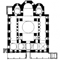 Церковь св. Софии в Фессалониках. Заложена в 5 в., завершена в 8 веке. План