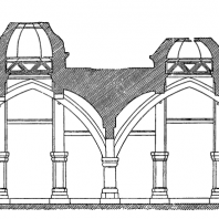 Монастырь Ахпат. Трапезная. 13 век. Продольный разрез
