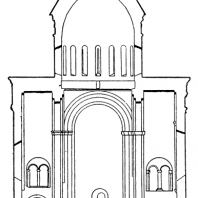 Храм Свети-Цховели в Мцхете. 1010 - 1029 гг. Поперечный разрез