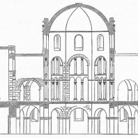 Аахенская Палатинская капелла Карла Великого. 795 - 805 гг. Разрез