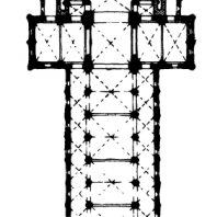 Церковь Троицы в Кане (Нормандия). 1059-1066 гг, перестроена в 1120-1140 гг. План