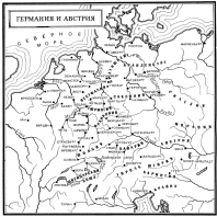 Карта Германии и Австрии в Средние века