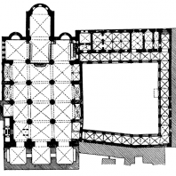 Домская церковь в Риге. Начата в 1211 г., завершена в основном в середине 13 век. План