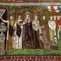 Императрица Феодора со свитой. Мозаика церкви Сан Витале в Равенне. До 547 г.