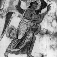 Ангел. Фрагмент фрески «Благовещение» храма в Атени. Начало 10 века или 2-я половина 11 века