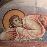Апостол. Фрагмент фрески «Преображение» церкви св. Пантелеймона в Нерезе. 1164 г.