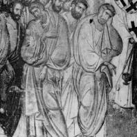 Апостолы. Фрагмент фрески «Успение Богоматери» церкви Троицы в Сопочанах. Конец 13 века