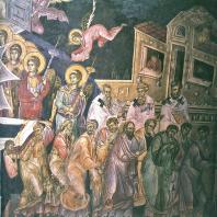 Успение Богоматери. Фреска церкви Богоматери в Грачанице. Около 1320 г.