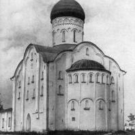 Церковь Федора Стратилата на Ручье в Новгороде. 1361 г. Вид с юго-востока