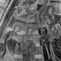 Обручение св. Екатерины. Фрагмент фрески церкви в Монморильоне. Конец 12 или начало 13 в.
