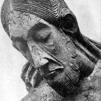 Распятие из церкви св. Георгия в Кельне. Фрагмент. Дерево. Около 1067 г. Кельн, Музей
