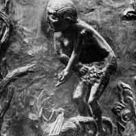Ева. Фрагмент рельефа бронзовых дверей из церкви св. Михаила в Гильдесгейме