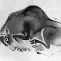 Раненый бизон. Живописное изображение в Альтамирской пещере