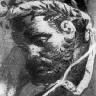 Голова Геркулеса. Фрагмент фрески «Нахождение Телефа» из так называемой базилики в Геркулануме. Около 70 г. н. э.