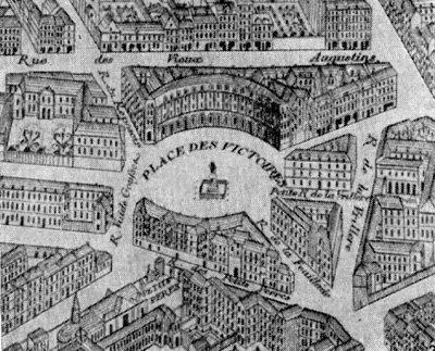 Архитектура Франции. Париж. 2 — площадь Побед, 1679 г., Ж. А. Мансар, статуя — Ф. Жирардон (план Тюрго)