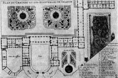 Архитектура Франции. Версаль: Большой Трианон, 1687 г., Ж. А. Мансар и Р. де Котт, план