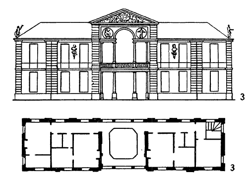 Архитектура Франции. Париж. Отель Монморенси, 2-я половина XVII в., Ж. Моро, фасад и план 2-го этажа