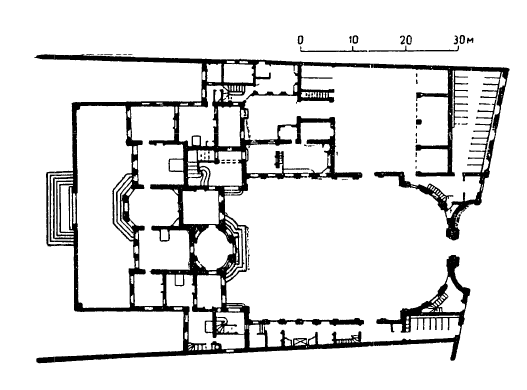 Архитектура Франции. Париж. Отель Матиньон, 1726 г., Ж. Куртон. План