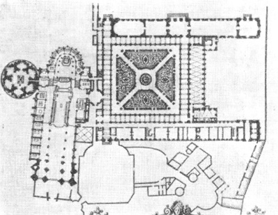 Архитектура Франции. Департамент Сена, монастырь Сен-Дени, Р. де Котт, 1732 г.