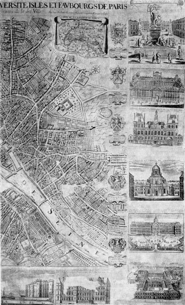 Париж. Карта, 1699 г.