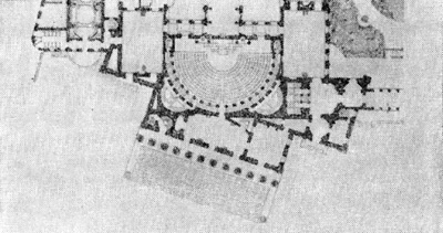Архитектура Франции. Париж. Палата депутатов. Дворец Бурбонов. Портик, 1807 г., Пуайе. План
