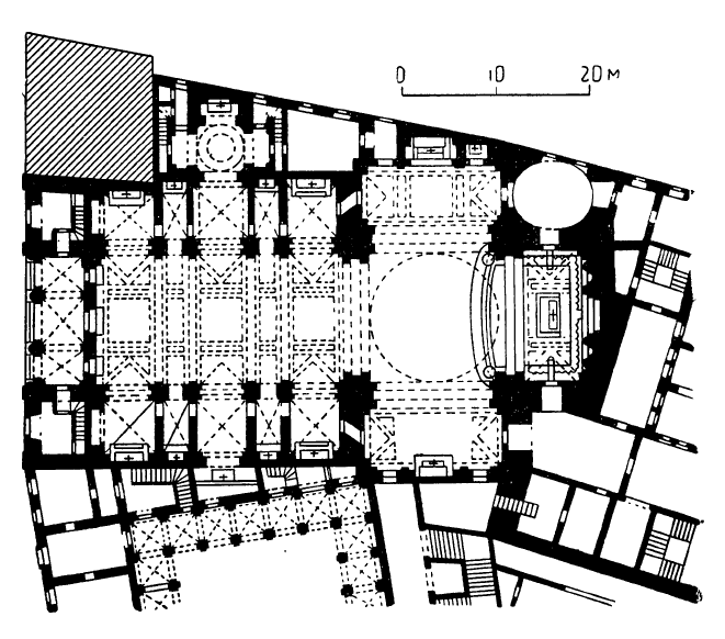 Архитектура Испании: Мадрид. Храм Сан Исидро эль Реаль, 1626—1651 гг., Ф. Баутиста. План