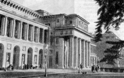Архитектура Испании: Мадрид. Музей Прадо, 1785—1787 гг., X. де Виллануэва. Главный фасад