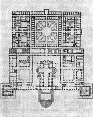 Архитектура Португалии: Дворец-монастырь Мафра, 1717—1730 гг., И. Ф. Людовиси. План