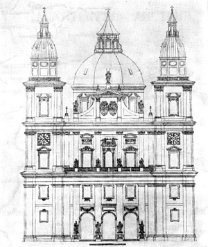 Архитектура Австрии: Зальцбург. Собор, 1614—1628 гг., С. Соляри. Фасад