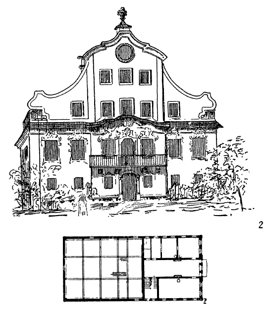 Архитектура Австрии: Гнигль, дом Робинггоф, около 1770 г.; общий вид и план