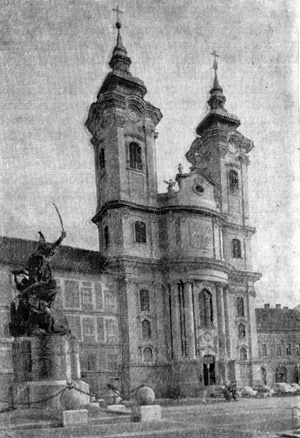 Архитектура Венгрии: Эгер. Церковь миноритов, 1758—1773 гг., М. Герль. Западный фасад