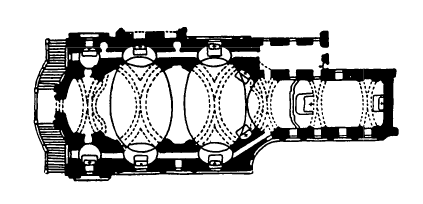 Архитектура Германии: Банц. Ионастырская церковь, 1710-1718 гг., И. и Кр. Динценхоферы. План