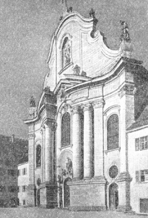 Архитектура Германии: Цвифальтен. Монастырская церковь, 1741—1754 гг., И. М. Фишер. Фасад