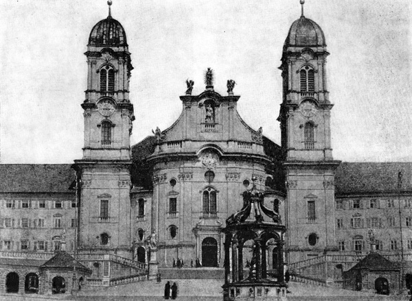 Архитектура Швейцарии: Эйнзидельн. Монастырь, 1704—1726 гг. К. Моосбруггер. Общий вид