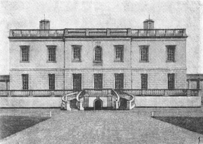 Архитектура Англии: Лондон. Гринвич. Куинс-Хаус, 1616—1635 гг., И. Джонс: 1 — северный фасад