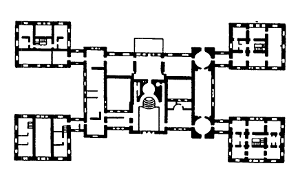 Архитектура Англии: Норфолк. Холькхэм-Холл, 1734 г., У. Кент. План