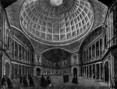Архитектура Англии: Лондон. Банкетный зал «Пантеон», 1770—1772 гг., Д. Уайэт, интерьер