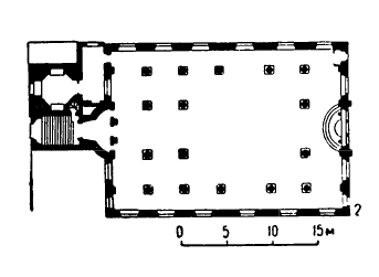 Архитектура Англии: Лондон: 2 — церковь св. Стивена, Уолбрук, 1672-1687 гг., интерьер и план